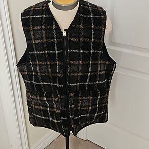 H&M Men's Outerwear Zip-Up Vest Large Black/ Gray